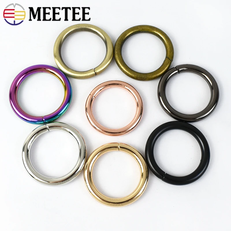 20Pcs 13-50mm Metal Bag Ring Buckles Strap Dog Collar O Rings Claps Belt Webbing Hooks Loop DIY Leather Sewing Accessories