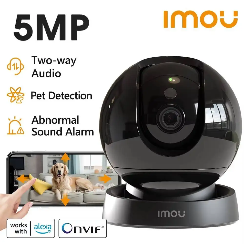 IMOU Rex 3D 5MP Indoor Wifi PTZ Security Camera Human Pet Detection AI Smart Tracking Two Way Talk Night Vision Baby Monitor