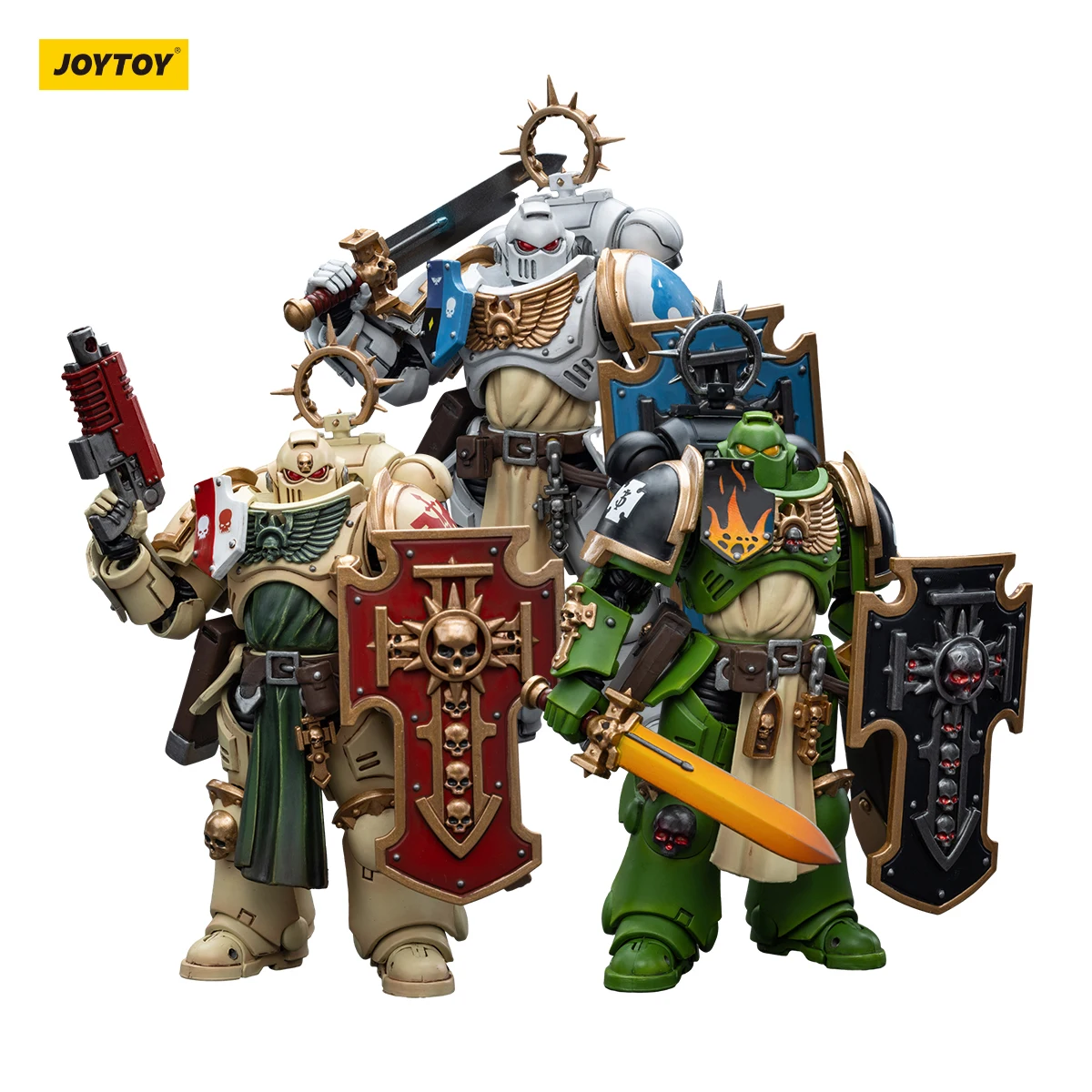 

Экшн-фигурка ветерана Bladeguard JOYTOY 40K 1/18, Темные Ангелы, саламандеры, фигурка белого консульства, модель, подарок для коллекции