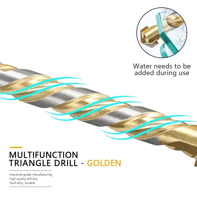 Xcan-超硬ツイストドリルビット、トライアングルドリルビット、3〜12mm、ソーカッター、ドリルツール、ガラス、タイル、木材、金属、コンクリート、穴