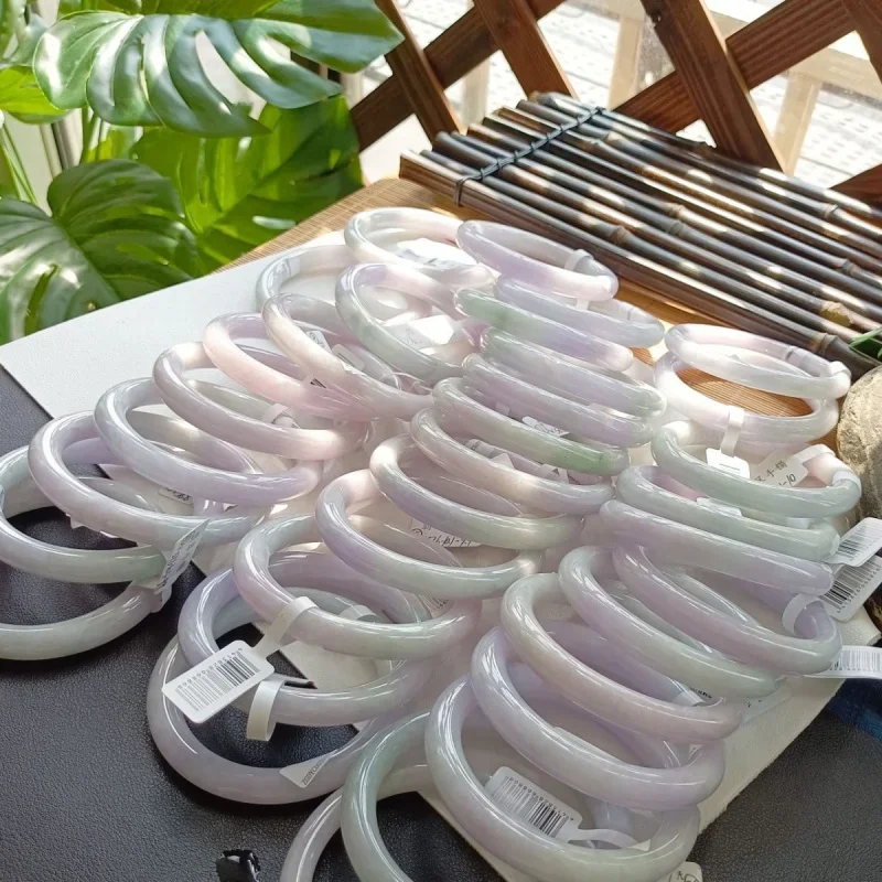 Изумрудный браслетAGoods Нежный весенний фиолетовый маленький толстый круглый браслет-кольцо Размер 55-60Одна вещь и одна гарантия сертификатаA