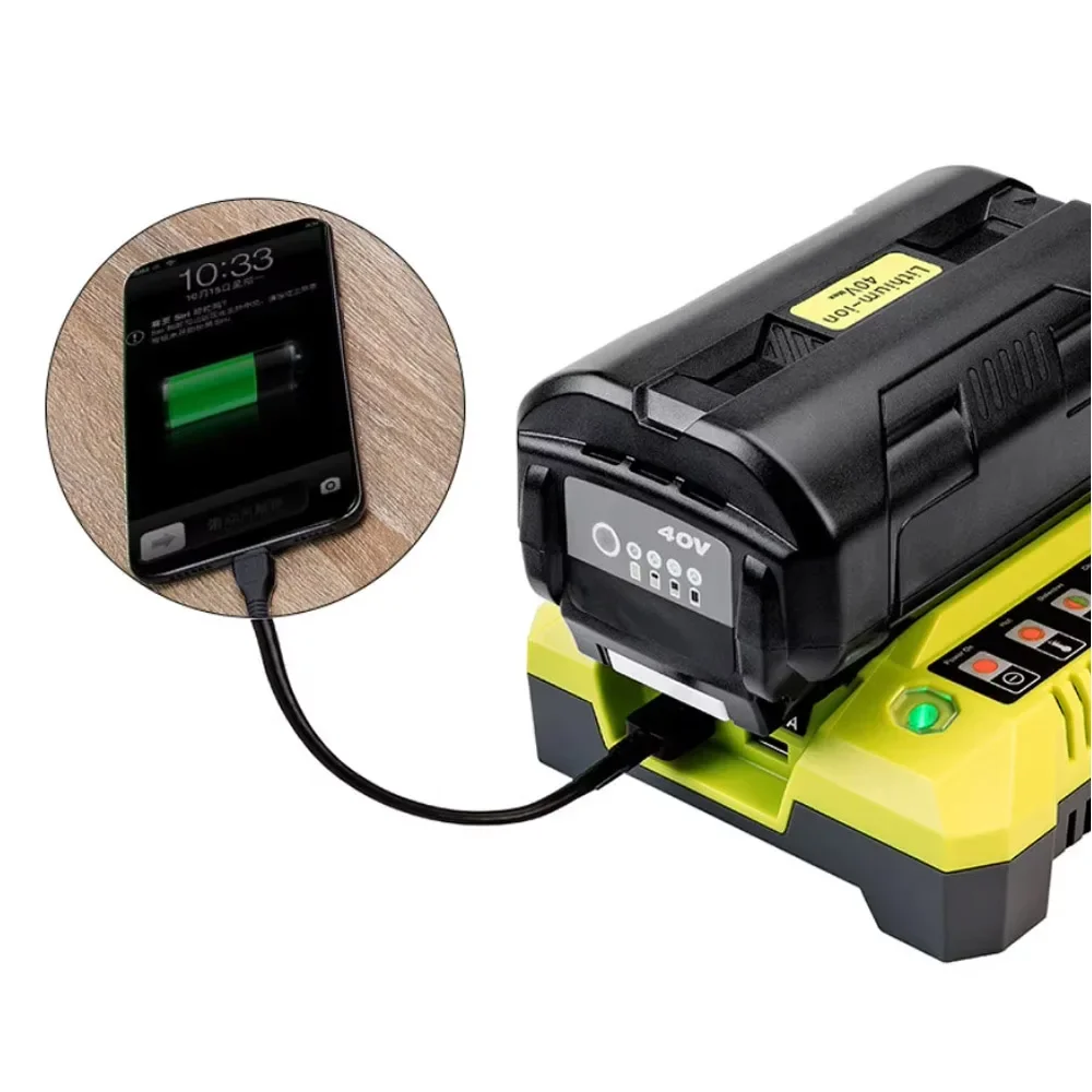 Untuk Ryobi 40V 10Ah Baterai Li-ion Kapasitas Tinggi Kompatibel dengan OP4040 OP4026 OP40501 OP40401 OP4030 OP4050 OP4060A OP40201
