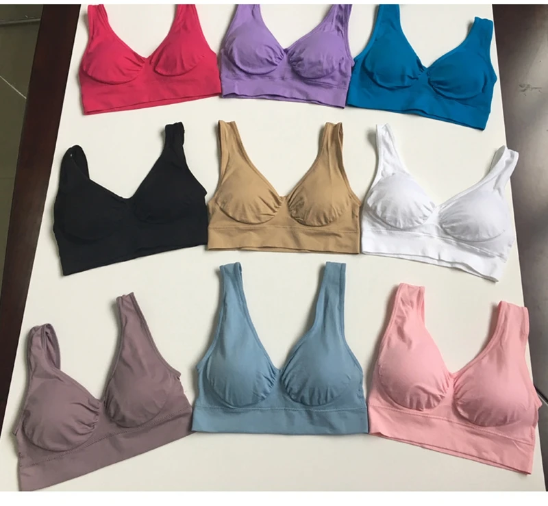 Women Padded Wireless Genie Bra Seamless Push Up Bra Plus Size Underwear Wireless Bra Big Size