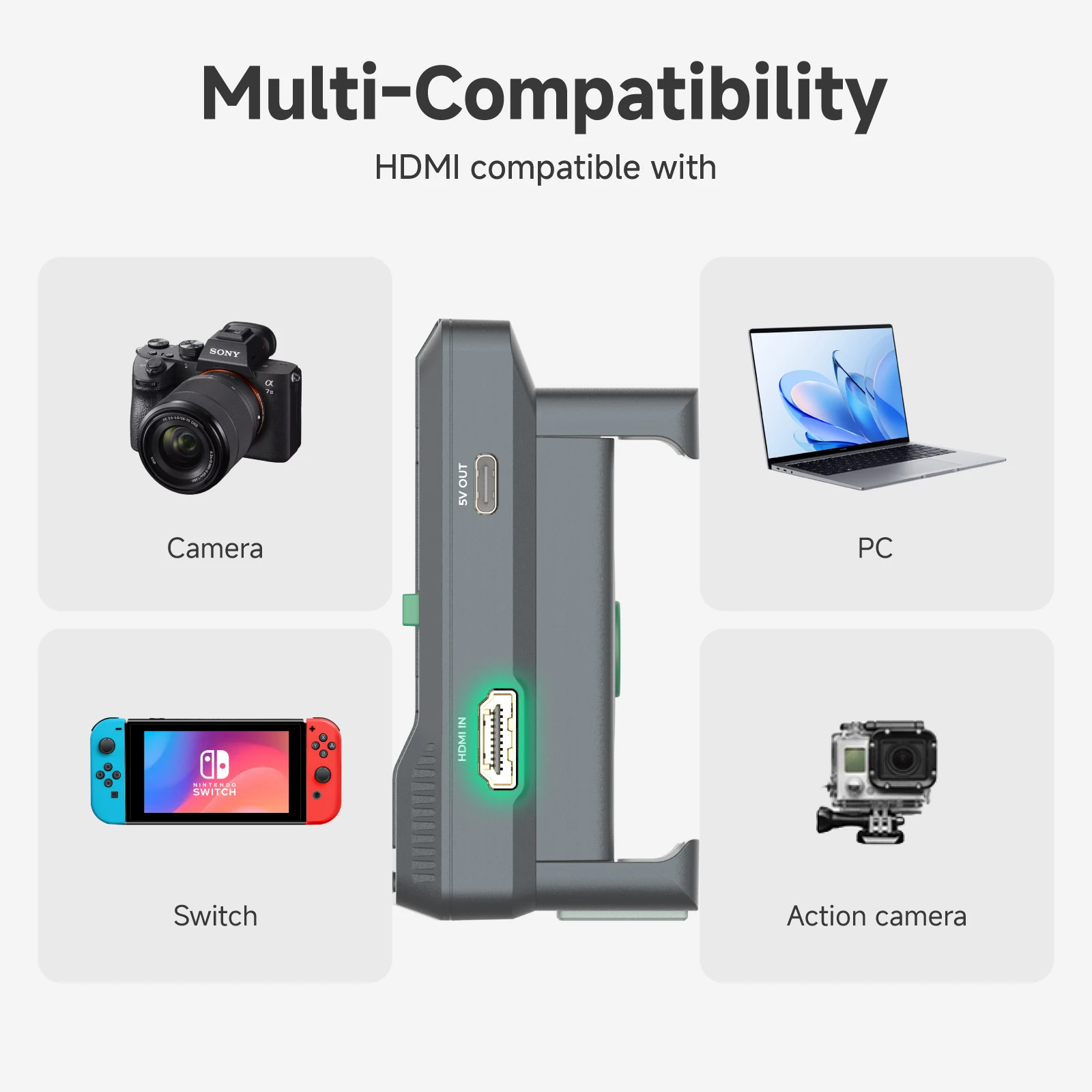 Accsoon SeeMo Monitoraggio video da HDMI a 4K USB-C per iPhone iPad Uscita video 1080P a 60fps RTMP Streaming live Monitor in tempo reale