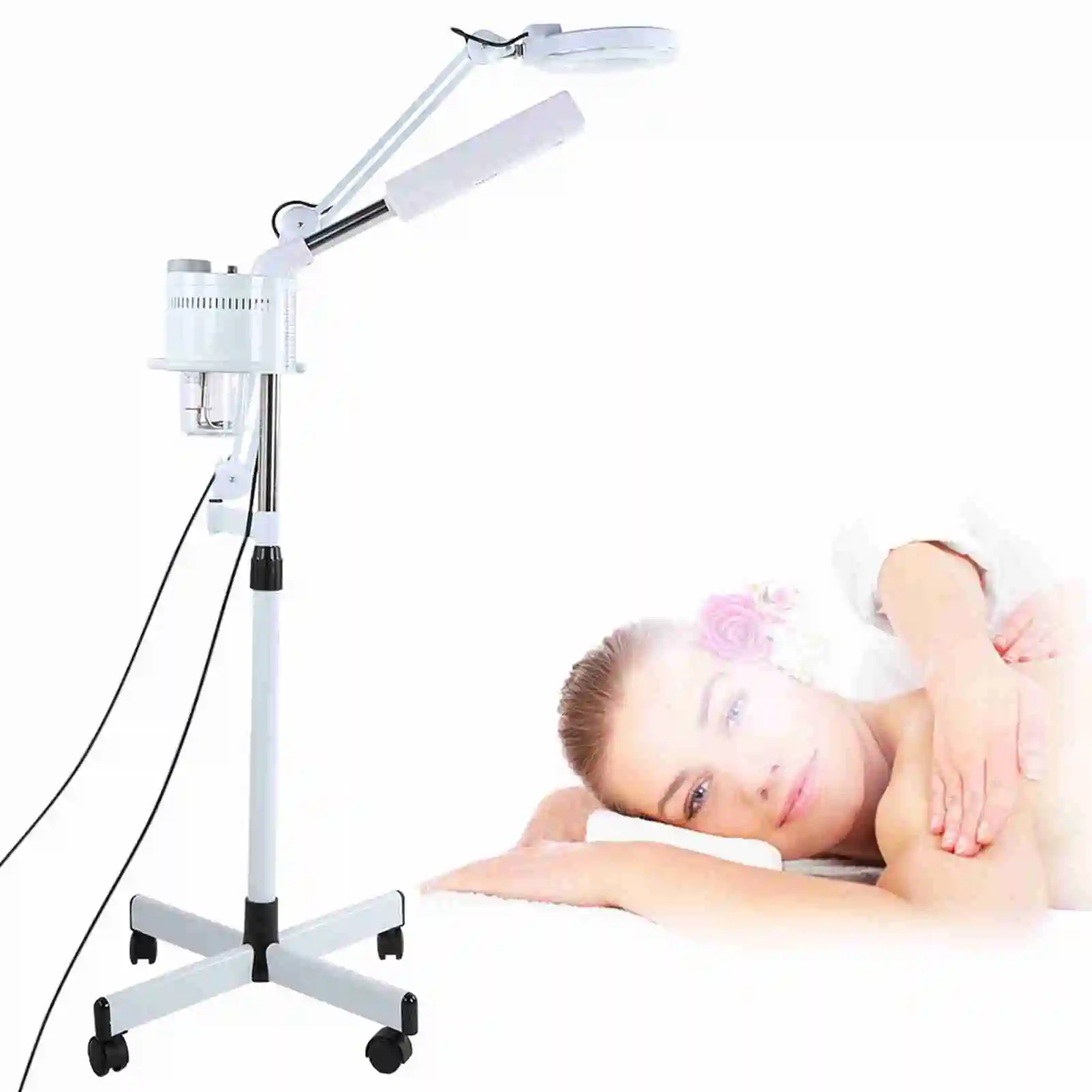 Professional UV Facial 3in1 UV Facial Cold Light LED 5X แว่นขยายโคมไฟชั้นแว่นขยายใบหน้า Cold Light