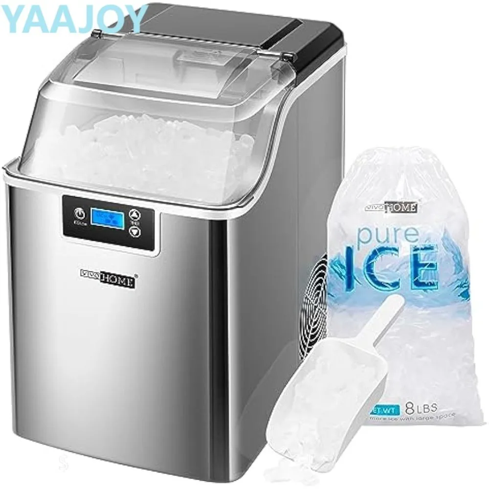 

VIVOHOME Electric Portable Compact Countertop Automatic Chewable Nugget Ice Cube Maker Machine Silver