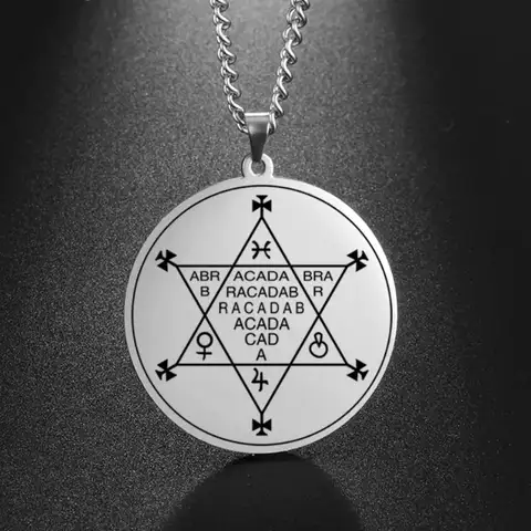 Ciondolo dadapara Abracadabra Abraxas cabalic Magic occulto collana con amuleto esoterico gioielli in acciaio inossidabile soprannaturale