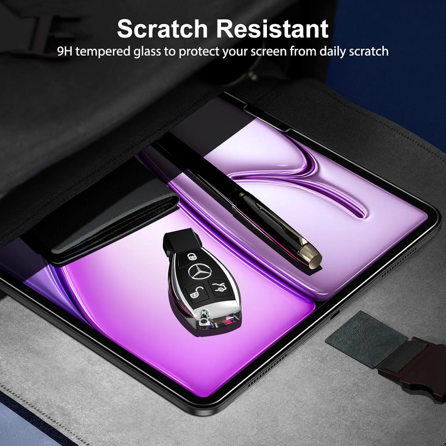 واقي شاشة لجهاز iPad Air 13 بوصة M3 2025 & M2 2024 (7th/6th Generation) وiPad Pro 13 بوصة M4 7th Gen، عبوتان من الزجاج المقسى