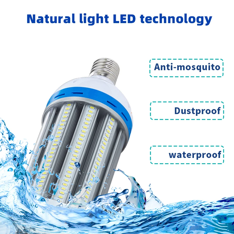 หลอดไฟ LED กันแสงสะท้อน E39กันระเบิด SMD E40ข้าวโพดสำหรับ IP65เชิงปฏิบัติการกันน้ำได้360องศา200W ความสว่างสูงไฟสวน