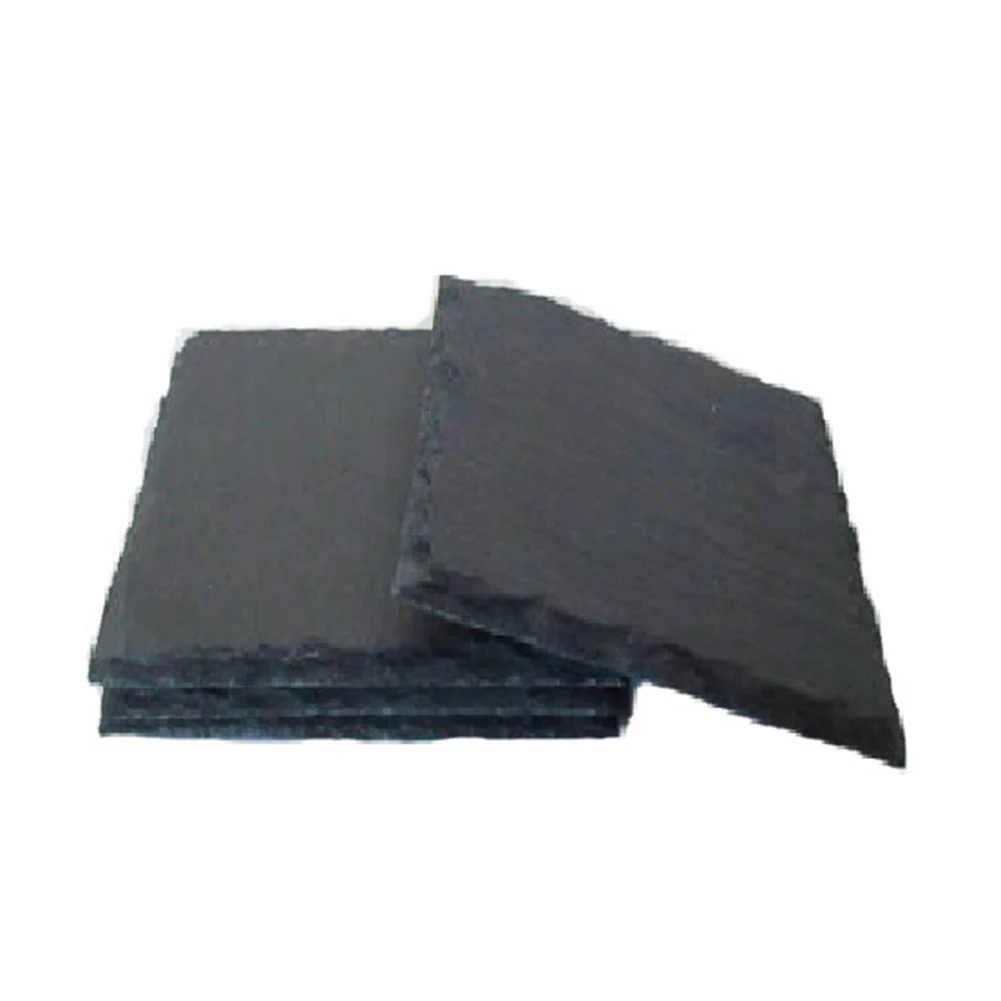 4pcs Drink Coaster Pad Natural Slate Serving Plate Sturdy Square Holiday Gifts Decorative Props for Kitchen Gadgets