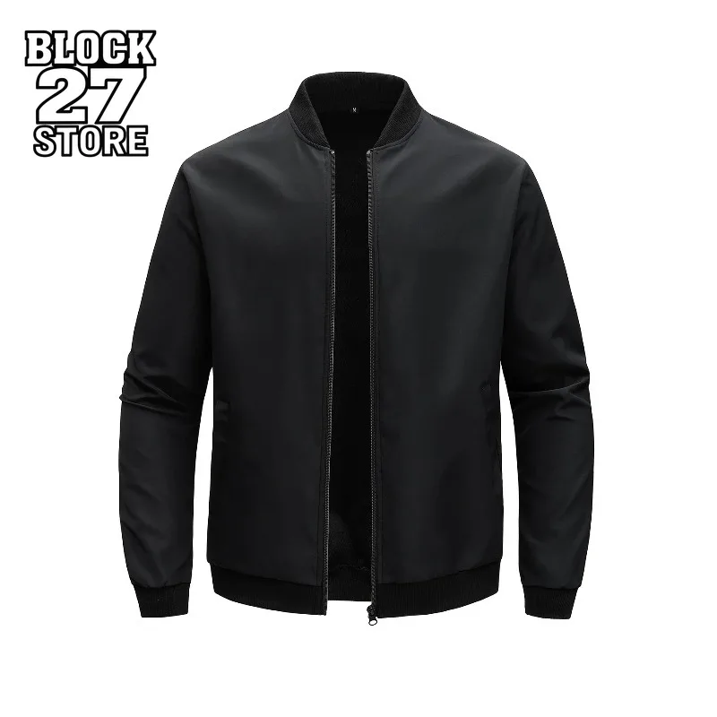 

Mens Jacket Spring Autumn Baseball Collar Short Loose Solid Color Business Casual Thin Coat Trendy Streetwear Retro Harajuku