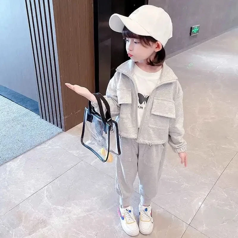 

Girls Clothing Set Spring and Autumn New Baby Fashion Work Clothes Children's Coat Pants Two-piece Kids Outfit