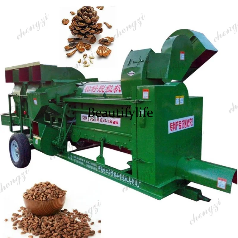 Large Capacity Cone Sheller Shelling Pine Nut Shell Removing Machine