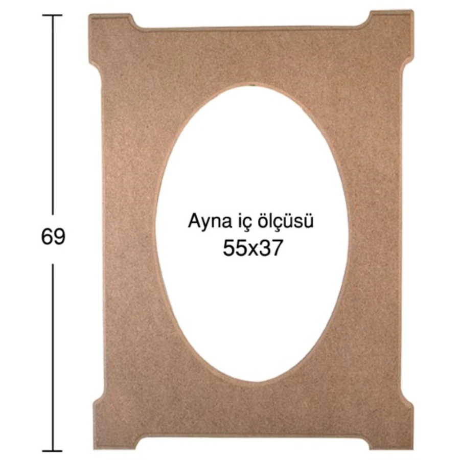 AY129 Mirror Frame, Dyeable Raw Wood Frame