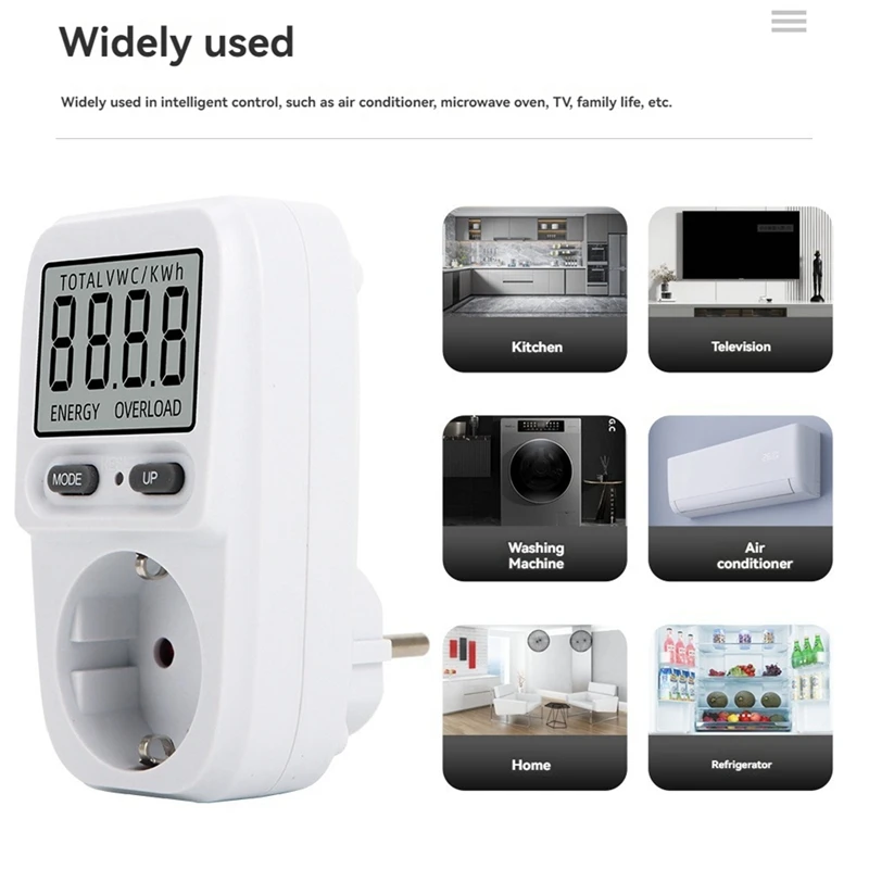 Strom Power Meter Wattmeter LCD Energie Meter Steckdose Elektrische Tester Messung Outlet Power Analysator EU Stecker