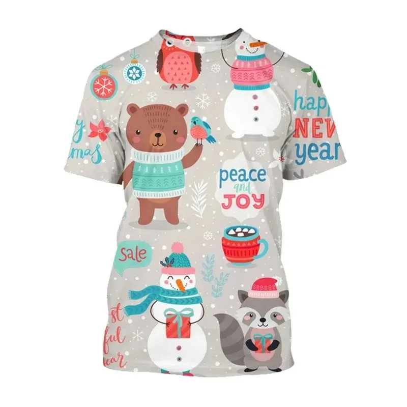 

New Men's 3d Printed Round-Neck Short-Sleeved T-Shirt For Christmas Holiday - Unique, Fun, Loose And Comfortable Casual Top