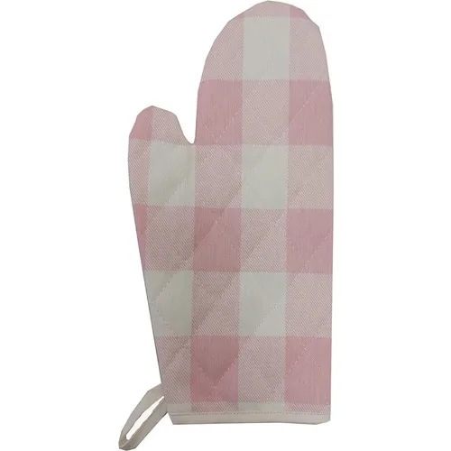 Ödel Home Duck Fabric Kitchen Glove Checkerboard Pattern Pink