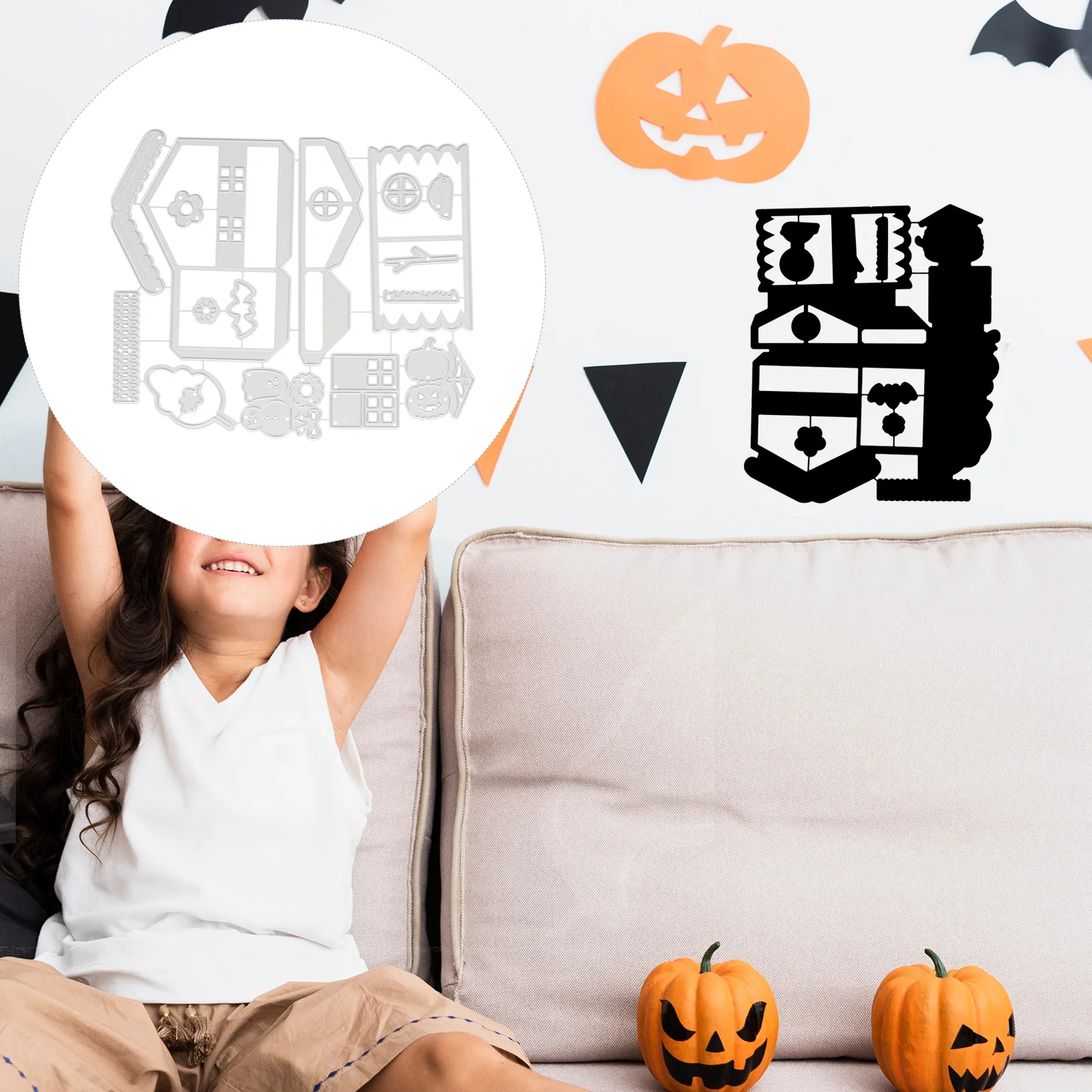 

Halloween Cutting Die Metal Diy Stencil Craft Tool For Cards Decor Haunted House Design Die Cuts Stamps