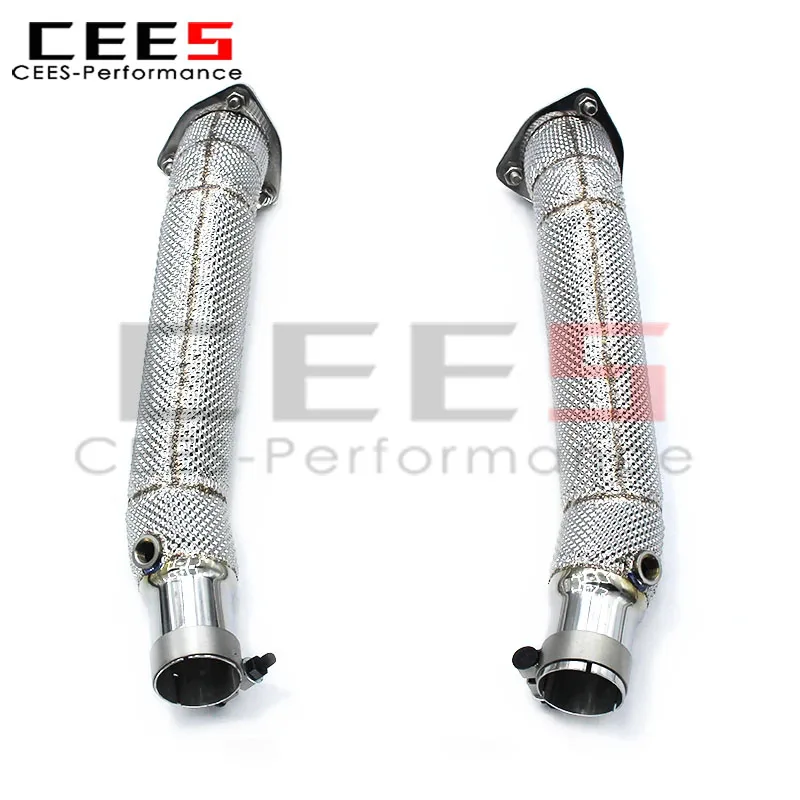 CEES النازل العادم لفيراري F430 4.3 2010-2015 الفولاذ المقاوم للصدأ الحرارة درع النازل نظام ترقية العادم