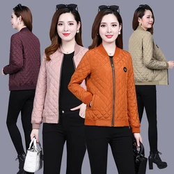 Thin Autumn Coat V-neck Quilted Jacket Middle aged Women's Coat Cross over Warm Coat Mother's Gift