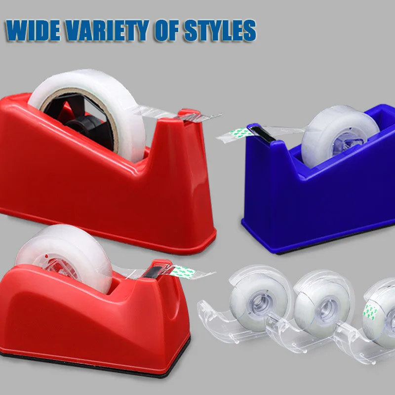 Multi Size Plastic Tape Holder Dispenser Single Dual Design Desktop Tape Machine For Office Wrapping Stationery Accessories