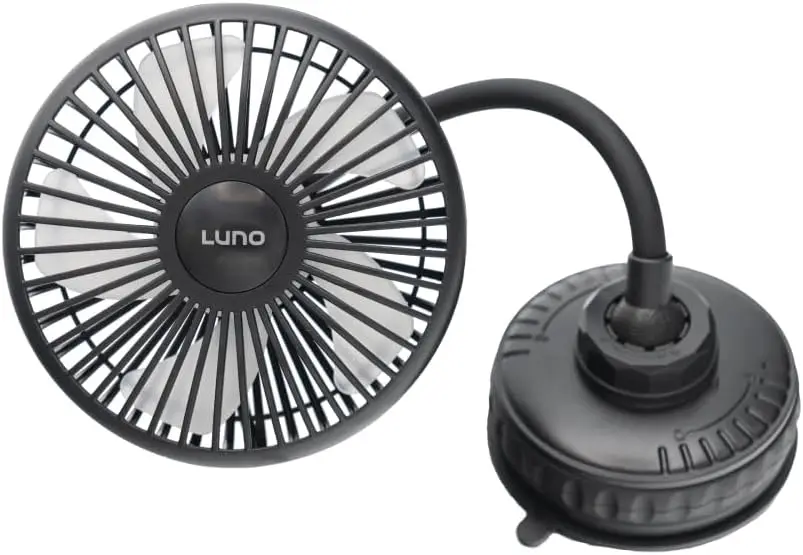 

USB-C вентилятор для автомобиля и кемпинга с присоской, 3 скорости и гибкое крепление для охлаждения в поездках