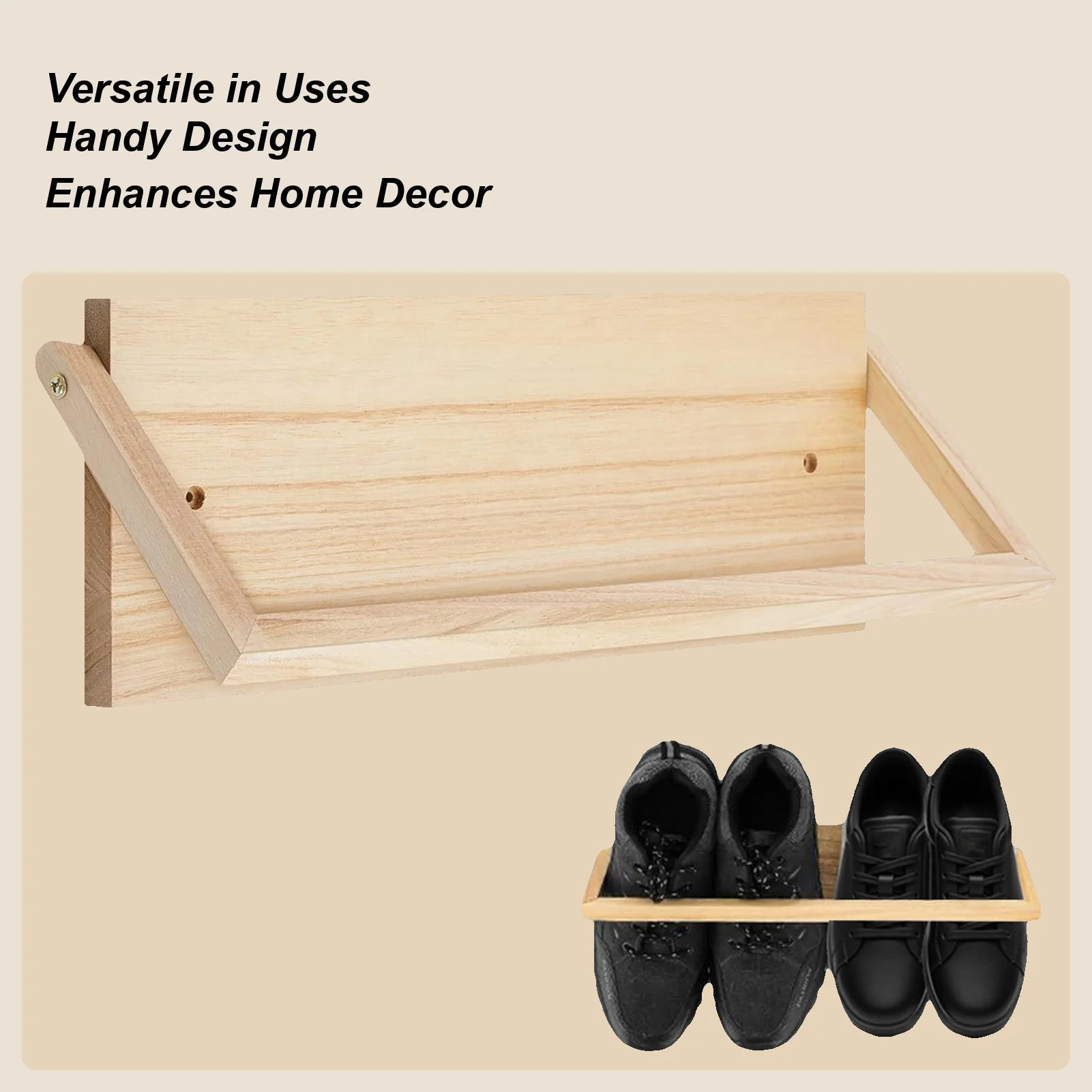 

Wall Mounted Shoe Rack wooden Shoe Rack Organizer Modern Space Saving Wooden Compact Holder for Entryway Narrow Spaces