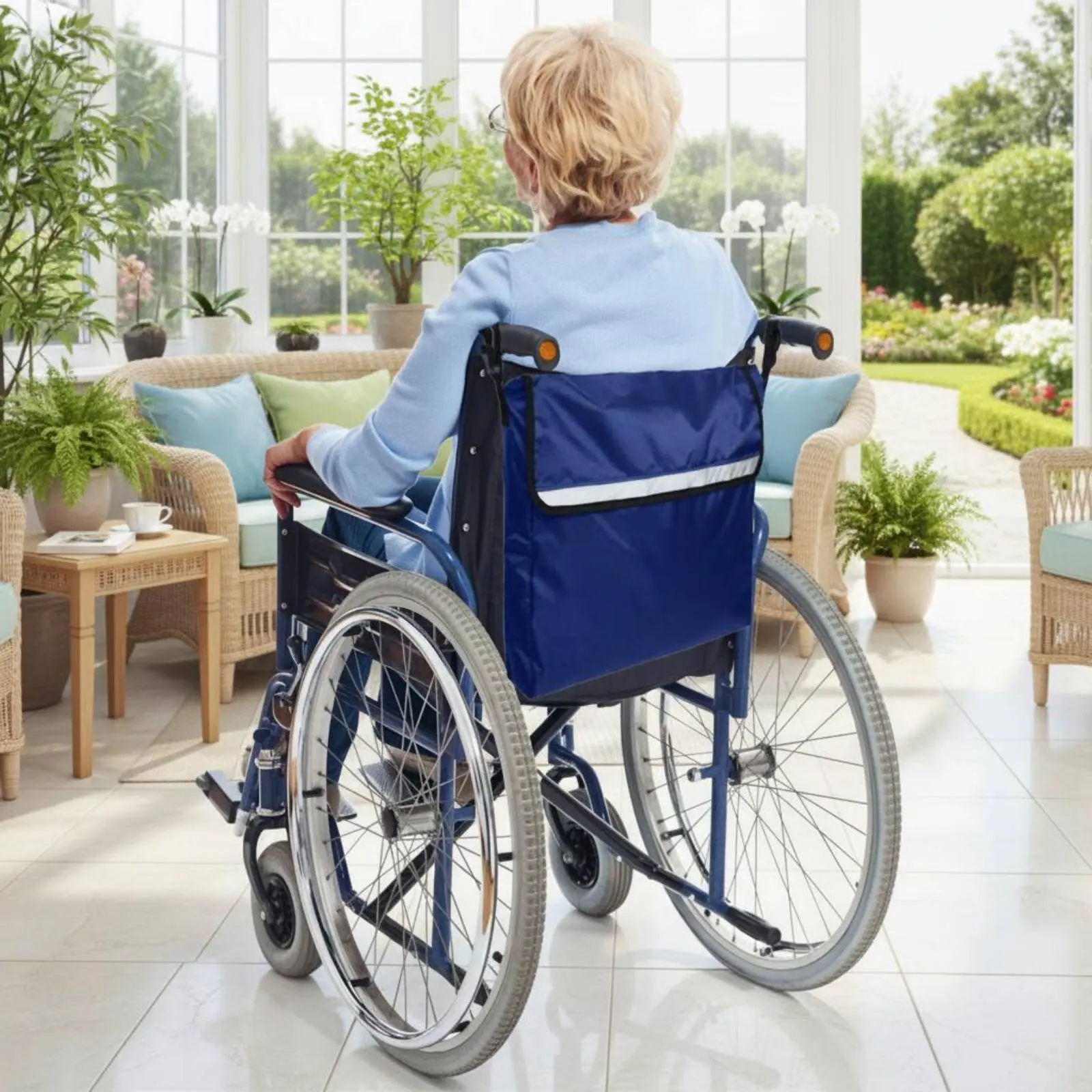 Wheelchair Rear Bag Lightweight Wheelchair Organizer Bag Mobility Aid Accessory Easy to Install for Hospital, Rehabilitation