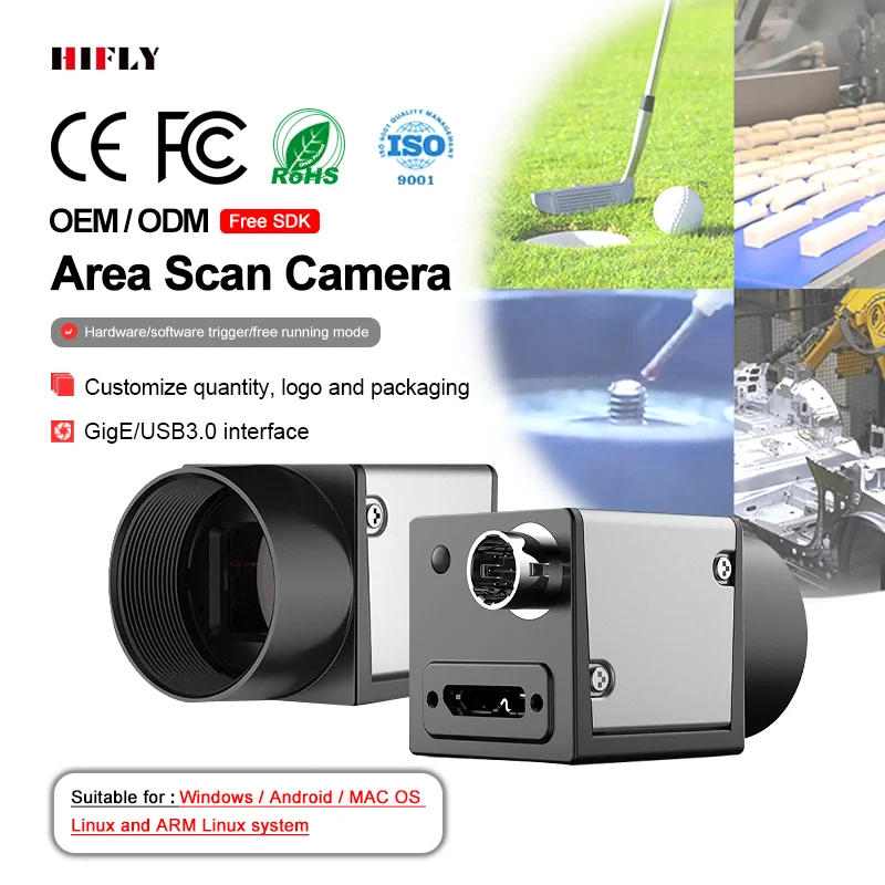 كاميرا صناعية عالية الدقة 815FPS ذات لون أحادي المسح Usb3.0 Gige Golf Track Detection عالية السرعة للرؤية