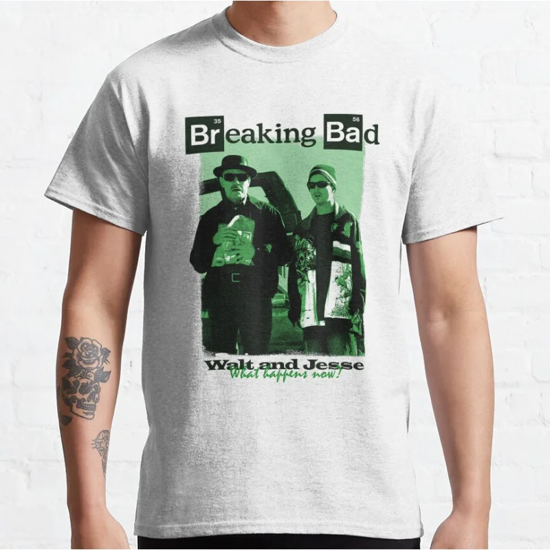 

Vintage American Crime Drama Breaking Bad What Happens Now fan art graphic t shirts large size tee Unisex Adult all size S-6XL