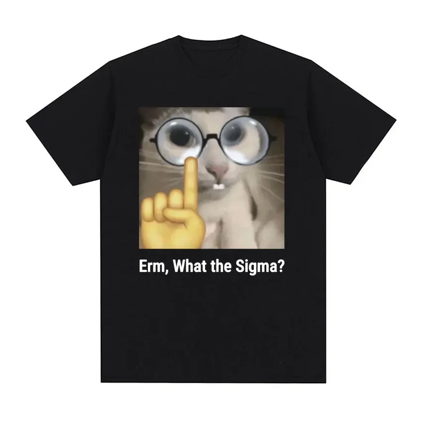 

Erm What The Sigma Meme Футболка Забавные милые футболки с гумором «Глупый кот» Мужчины Женщины Повседневная хлопковая футболка с коротким рукавом и круглым вырезом Топы
