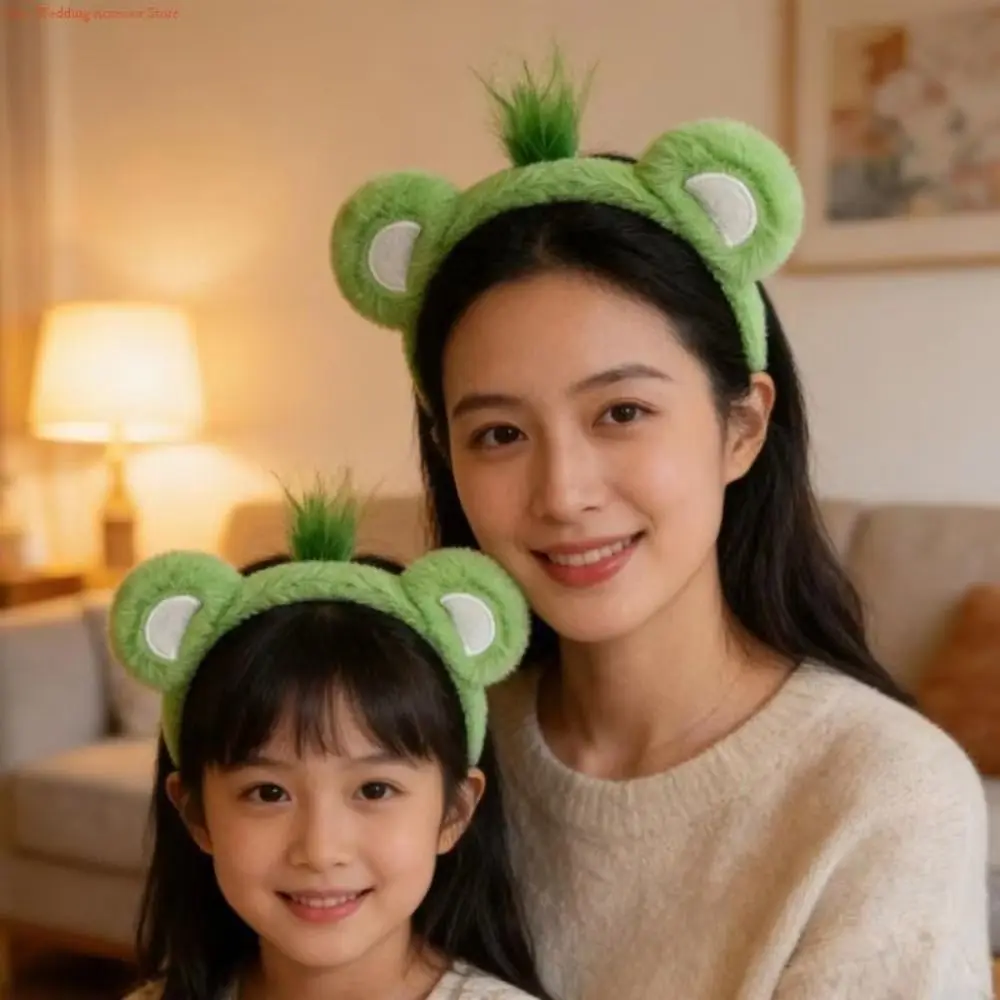 Fabric Animal Headband Animal Ear Soft Fuzzy Texture Fuzzy Ear Headband Detachable Pom Pom Multicolor Options