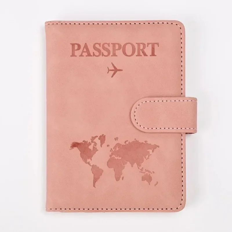 Funda de pasaporte de cuero PU para hombres y mujeres, soporte de pasaporte de viaje con tarjetero, funda protectora de billetera