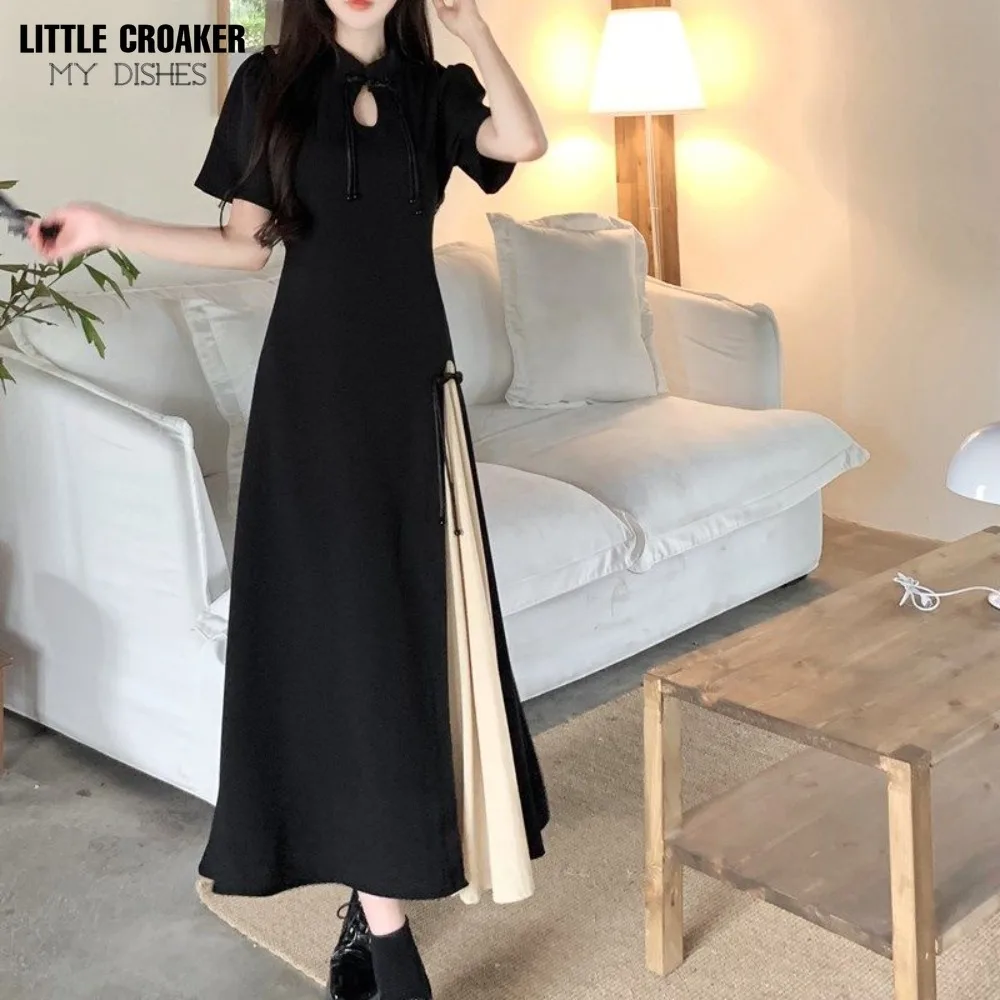 

Oversized Summer New Improved Qipao Cheongsam Fat MM Design Feeling Slim Slim and Covering Belly Chinese Style Dress Children