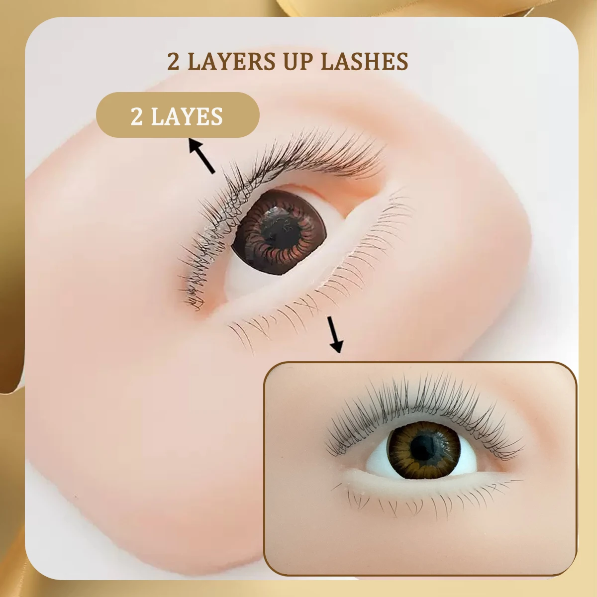 Übungskopf für Wimpernverlängerung, Übungsaugen für Wimpernpraxis, flacher Puppenkopf, koreanisches Make-up-Produkt-Werkzeug