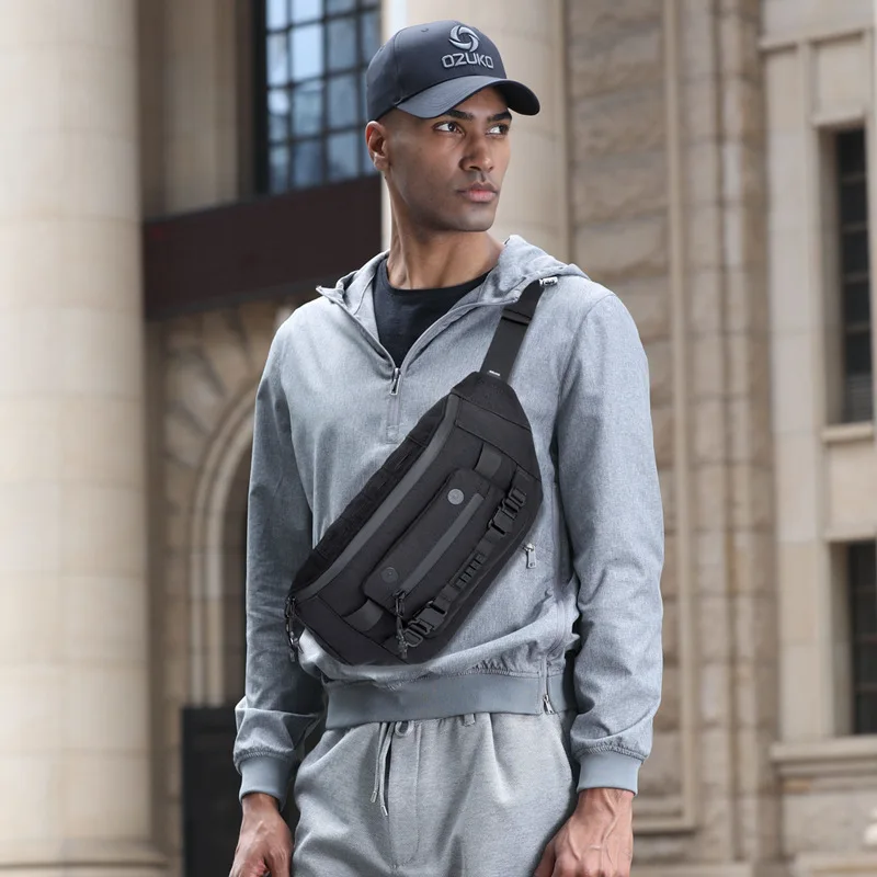 

Тактическая поясная сумка, функциональная нагрудная сумка, большая вместительная мужская сумка через плечо, уличная водонепроницаемая мужская сумка