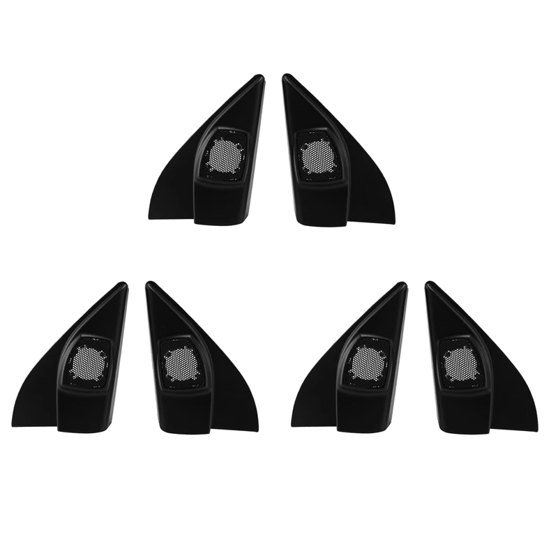 6X Car Door Panel Audio Horn Cover Tweeter Triple-Cornered Speaker Loudspeaker Cover Trim For Nissan March 2011