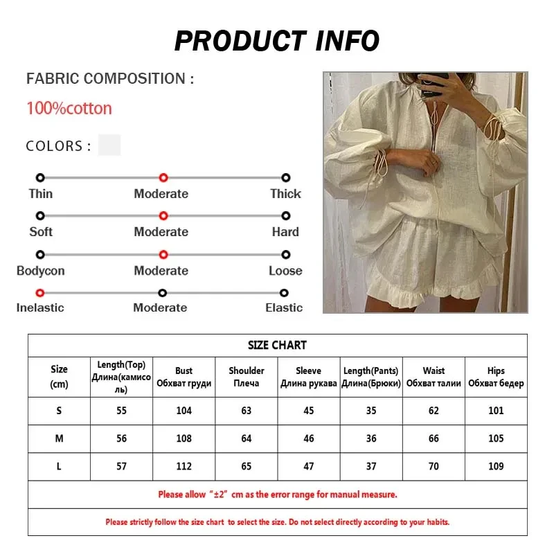Oymimi Elegant White Cotton 2 Piece Sets Women Outfit Fashion Wrist Sleeve Lace-Up Blouse And High Waist Pleated Shorts Sets