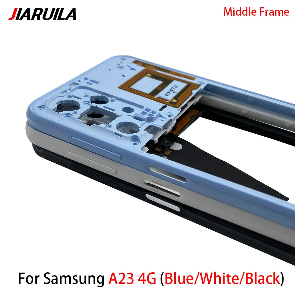 New For Samsung A23 4G A42 A23 5G Middle Bezel frame Antenna Case Cover Replacement Parts with NFC Flex Cable