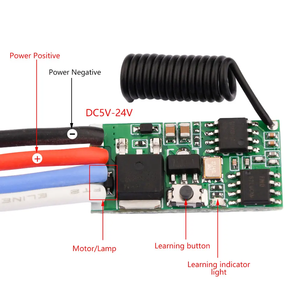 DC3.7V-24V 5A Wireless Remote Control DC Motor Speed Controller LED Light PWM Speed Regulation Dimming Module