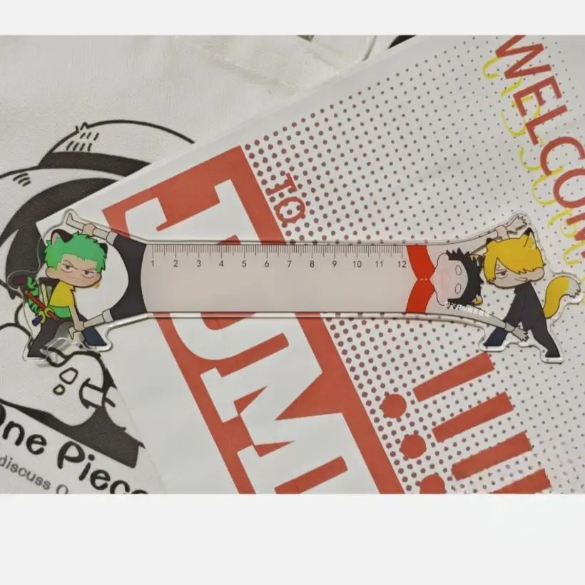 12cm New One Piece Funny Luffy 12cm Straight Ruler Anime Cartoon Student Stationery Measuring Tool School Accessory Gifts