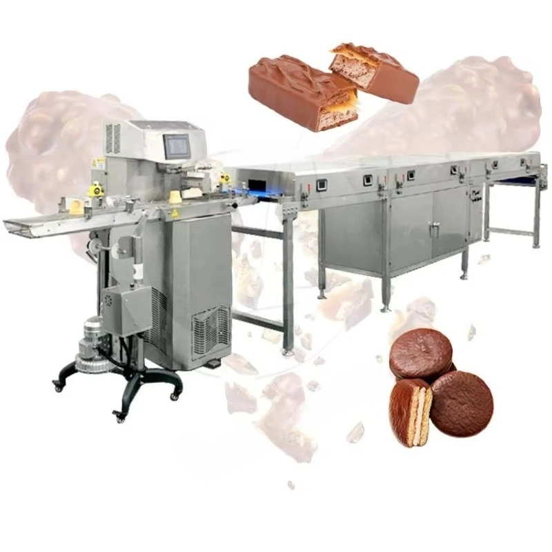 Custom Multifunctional Chocolate Temper Machine, Vertical Cooling Tunnel Biscuit Cookie Dip Enrobing Coating Machine