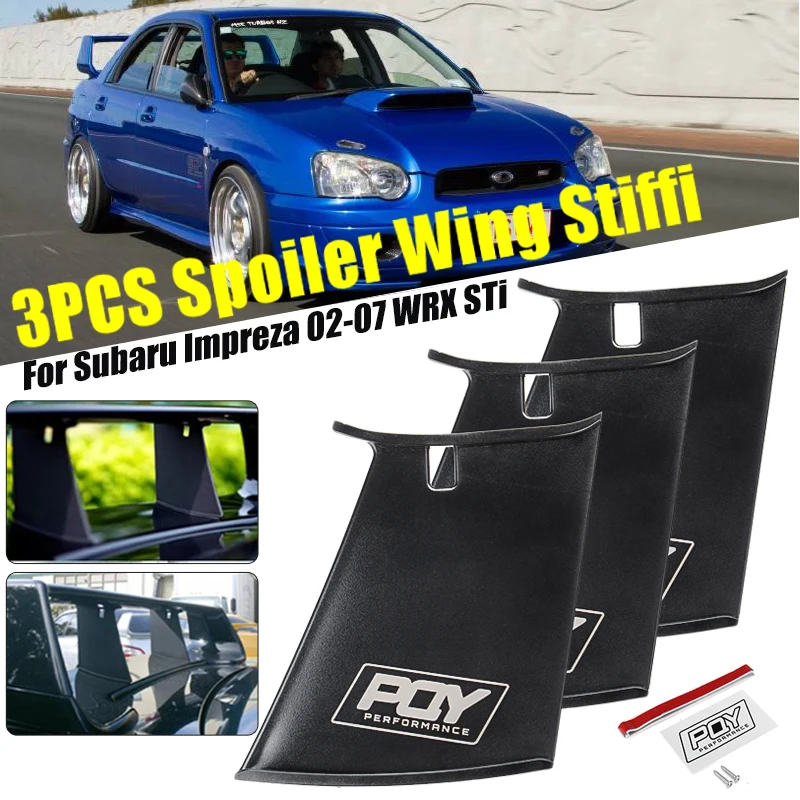 1/2/3x Car Rear Spoiler Wing Stabilizer Bumper Stand For Subaru Impreza 2002-2007 WRX STi Stiffi Wing Spoiler Support Stabilizer