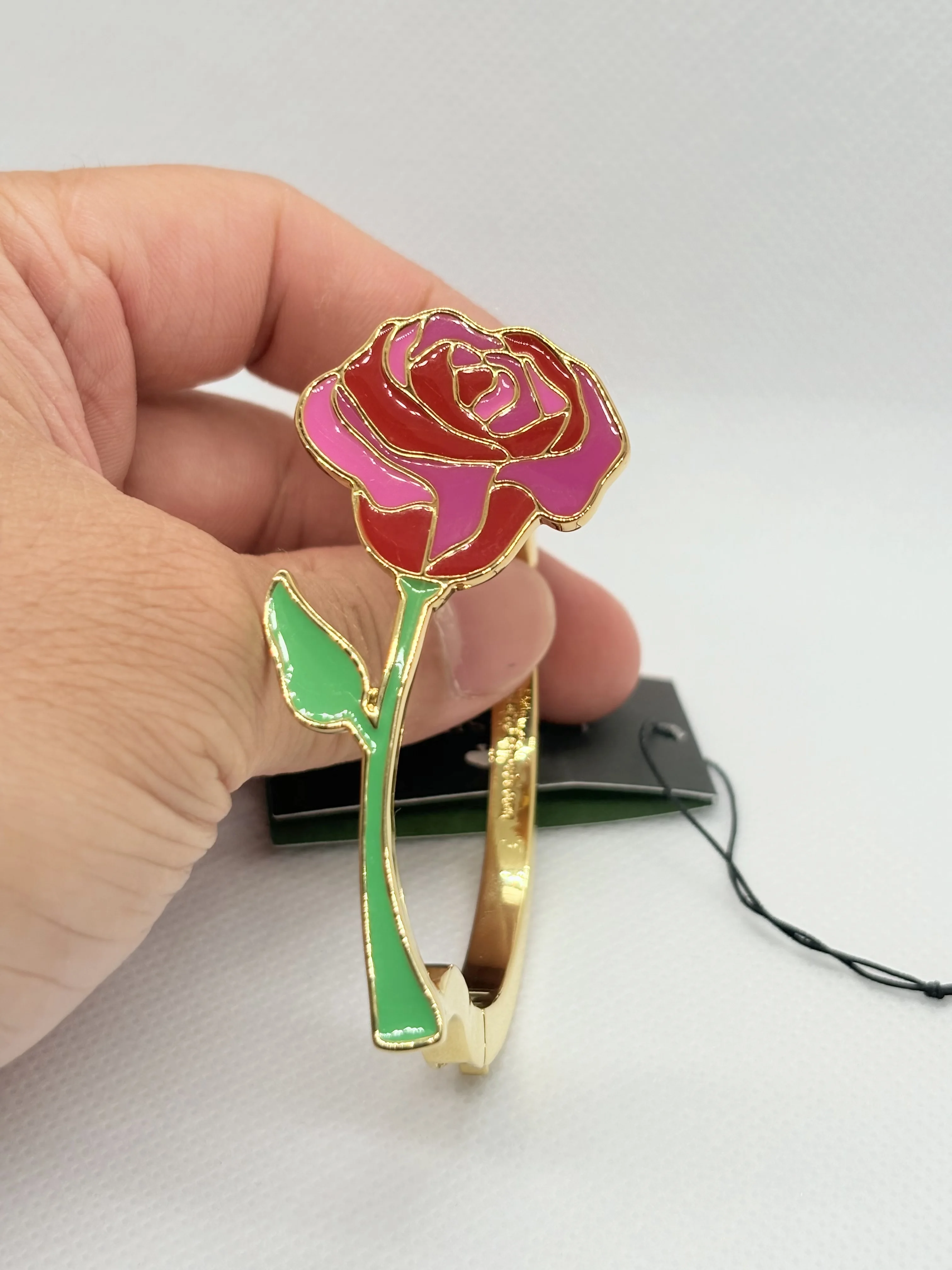 VKVVA Fashion Jewerly K Series Hidden Clasp Rose Flower Bangles for Women Birthday Gifts
