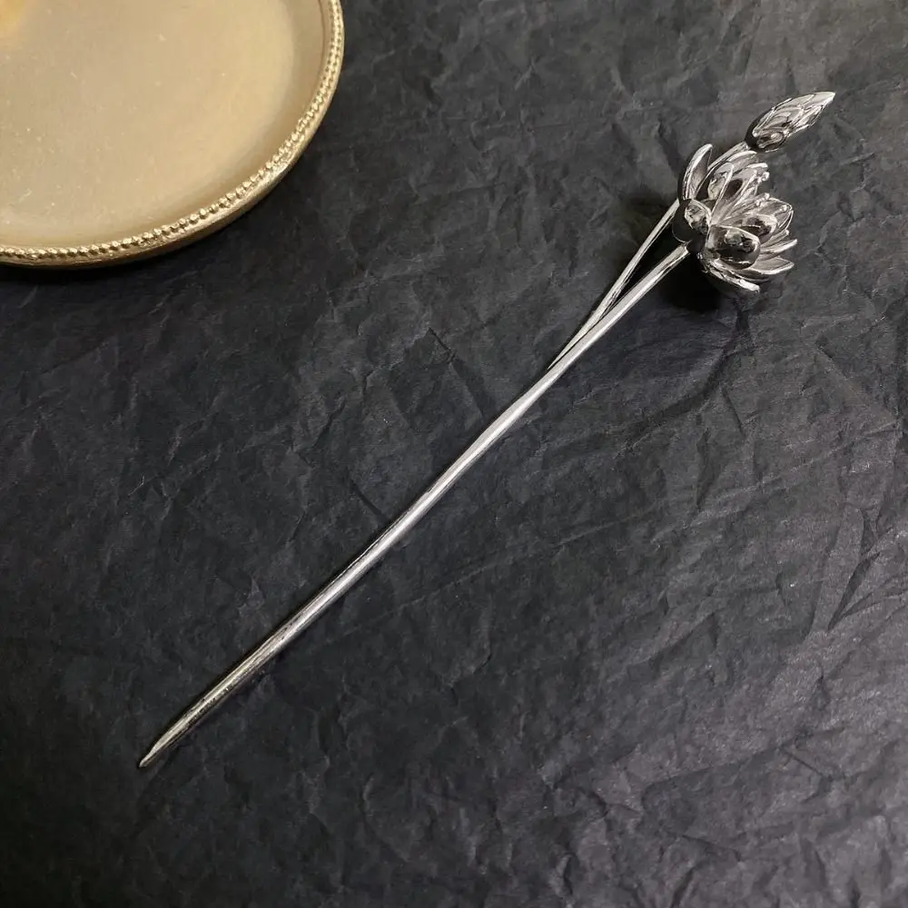 

Lotus Hairstyle Design Tool Flower Cheongsam Chinese Style Headwear Hanfu Hair Sticks Metal Hairpin Ancient Style Hairpin