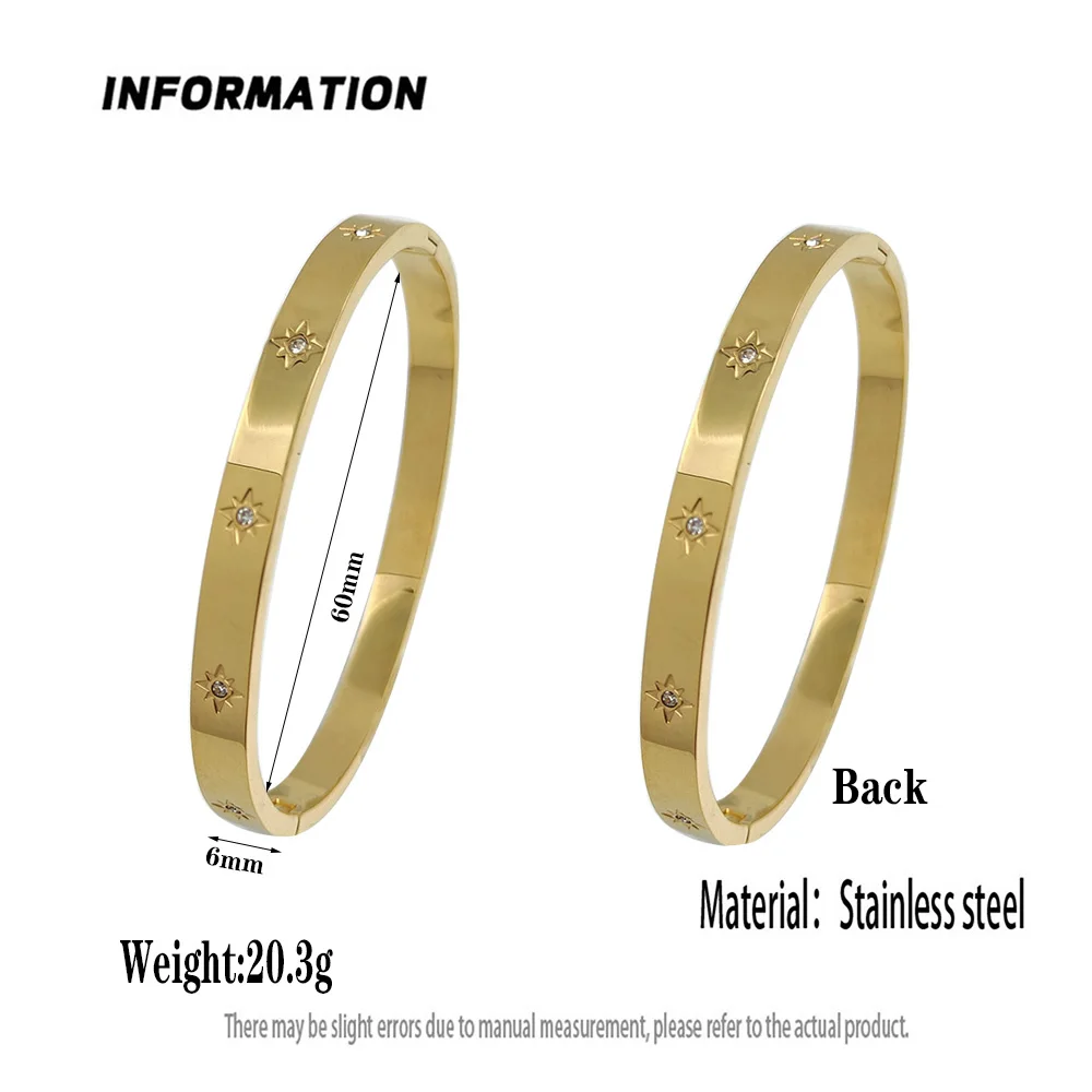 Metal lady's bracelet. Closed polar star shining zircon bracelet. Fashionable wedding party jewelry suitable for your wife.