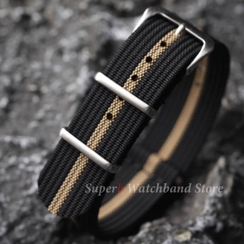 عالية الجودة نايلون 20 مللي متر 22 مللي متر حزام (استيك) ساعة مقاوم للماء حزام ساعة عسكري عادية حزام الساعات الجيش الرياضة استبدال حزام