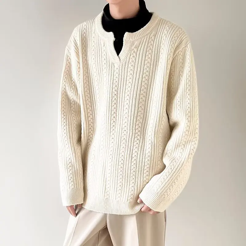 

Cleanfit American Sle V-Ne трикотаж мужской повседневный осенне-зимний простой теплый модный свитер для отдыха с ленивым узором