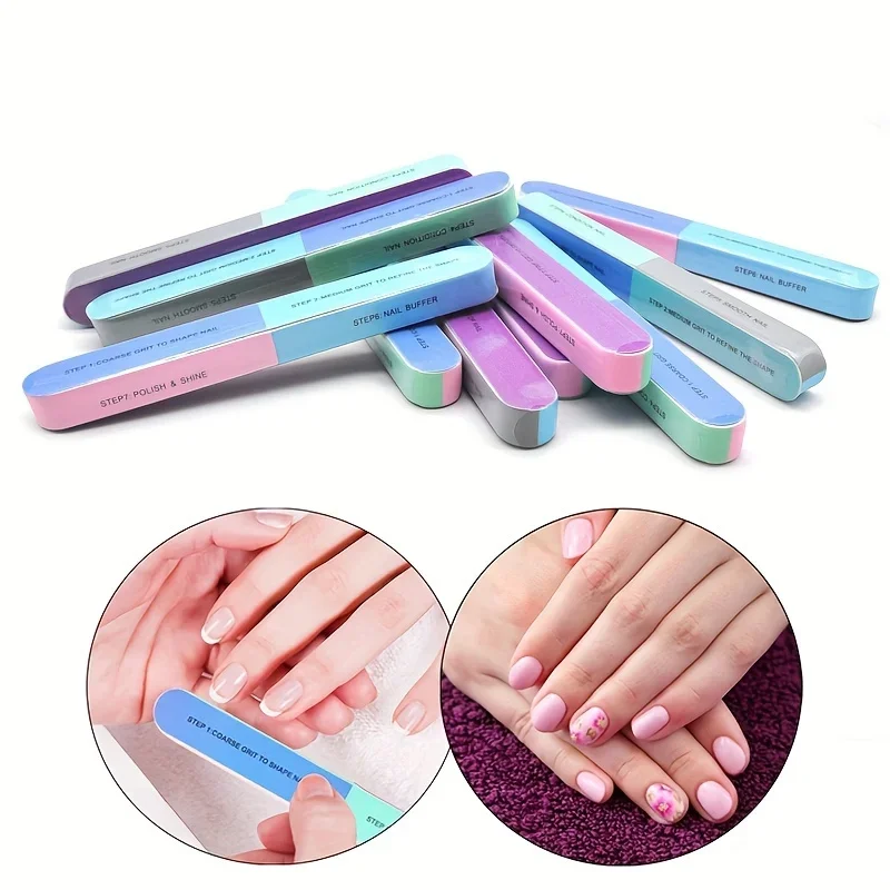 3/5/10pcs Nail Files Buffer Block 7 Side for Nail Buffer for Natural for Nails Smooth Buff Shine for Nail Care Beauty Tools