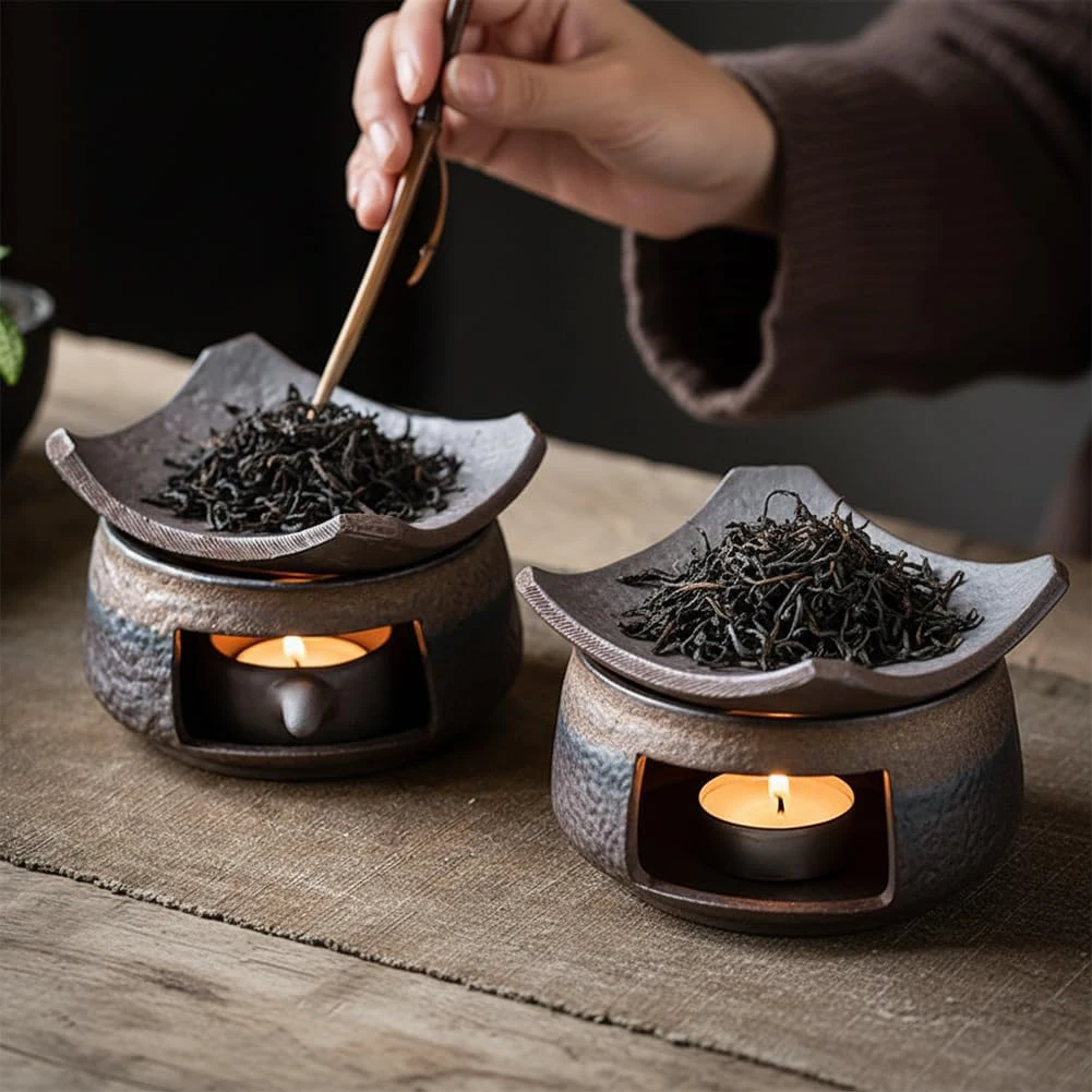 

Винтажная печь для обжарки чая с жаровней, благовония для азиатской чайной церемонии, керамическая курильница ручной работы в стиле дзен, спокойная медитация